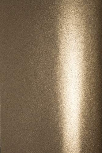 Netuno 20 x brun kartong A4 210x 297 mm 250 g Aster Metallic Club Gold pärlemorfärgad kartong pärlstav för inbjudningar DIY gratulationskort DIY dekoration födelsedagar kreativa