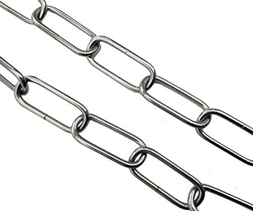 1,50m Eisenkette Ø 3,8mm Silber vernickelt Rundgliederkette Zierkette Kette für Lampen, 25kg Traglast