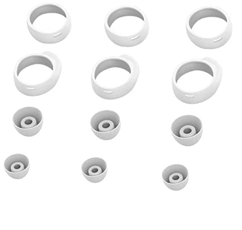 Juego de 12 almohadillas antideslizantes de silicona para Samsung Galaxy Buds Plus SM-R175, almohadillas de silicona para Samsung Galaxy Buds 2019 SM-R170, color blanco