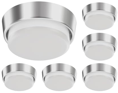 ledscom.de 6 Stück GX53 Lampen-Fassung INEL chrom matt rund 90mm Ø inkl. LED Lampe 10,063W 1038lm warm-weiß