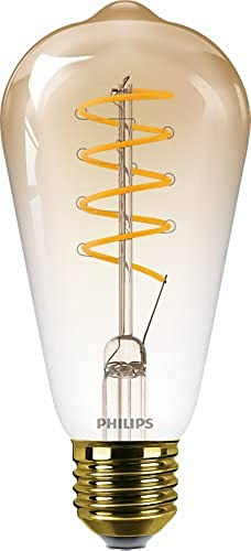 Philips LES Classic E27 Vintage Lampe, 25 W, Vintage Dekolampe, dimmbar, klar, gold, flame