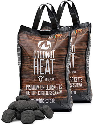 BBQ-Toro Briquette per barbecue al 100% a base di guscio di noce di cocco | Carbone di legna per Dutch Oven | Briquette di noce di cocco | Carbone per barbecue (20)