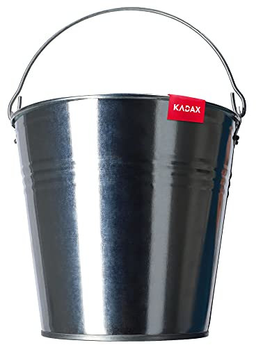 KADAX Eimer, robuster Zinkeimer mit ergonomischem Griff, Ascheeimer mit verstärktem Boden, Kohleeimer mit massiven Wänden, Blecheeimer für Steine, Beeten, Asche, Schüttgut (10L)