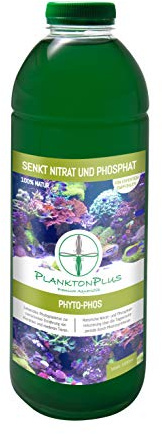 PlanktonPlus Aquaristik Phyto-Phos Phytoplankton zur natürlichen Senkung von Nitrat und Phosphat im Meerwasser Aquarium 1 Liter