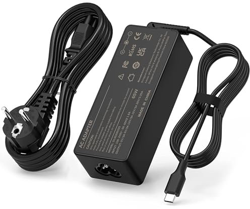 Alimentatore USB C 65W Notebook Caricabatterie per Lenovo ThinkPad X1 Carbon 5th 6th 7th T480 T490 T580 T590 T14 E15 IdeaPad Yoga 720 730 910 920 C930 Chromebook 100e Portatile Adattatore Caricatore