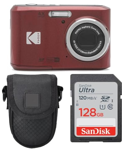 Kodak PIXPRO FZ45 Digital Camera + Point & Shoot Camera Case + Sandisk 128GB SDXC Memory Card