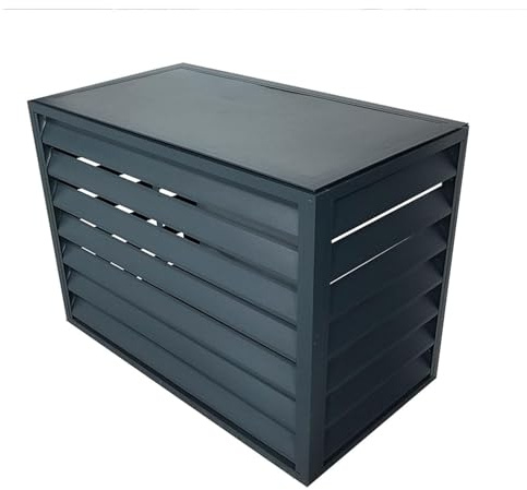 Cubierta de privacidad para aire acondicionado de balcón exterior, persianas antirrobo de aluminio, soporte de aire acondicionado exterior, resistente y duradero, adecuado para jardines, balcones ( Co