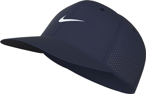 Nike Dri-Fit ADV Rise Strukturierte Swooshflex-Cap, Midnight Navy/Anthracite/White, FB5633-410, M/L