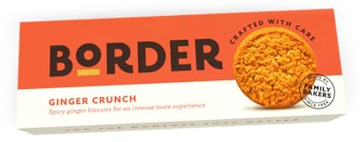 Border Biscuit Fiery Ginger Crunch - Made with Real Ginger - With Warming Spicy Aroma - Deliciously Crunchy Treat - Perfect Food Gift for Biscuit Lovers - Pack of 1 x 135g