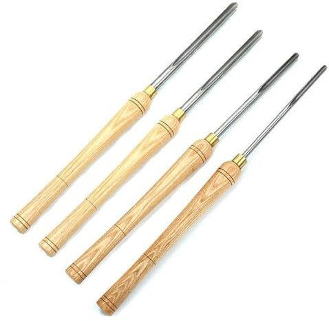 Ensemble de gouges à bois pour tour à bois – Outils de tournage de cannelure 1/4, 3/8, 5/8, 1/2 pour gouge de bol de tour, lames en acier haute vitesse 22,5 – Essentiel pour le tournage du bois