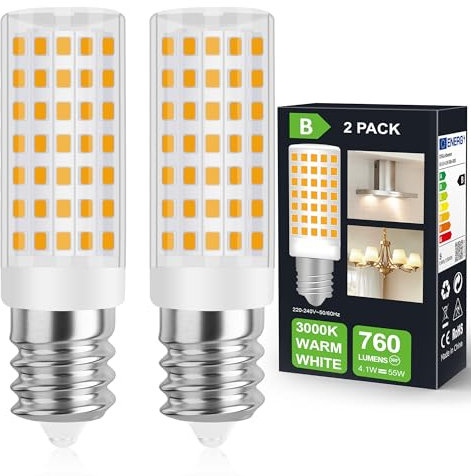 DSLebeen E14 LED Warmweiß Glühbirne 4.1W Entspricht 55W Glühlampe 760LM Birne Dunstabzugshaube Nicht Dimmbar 230V AC Lampe Ideal für Tischlampen Unterschrankleuchten Nähmaschinelampe und Wandlampen