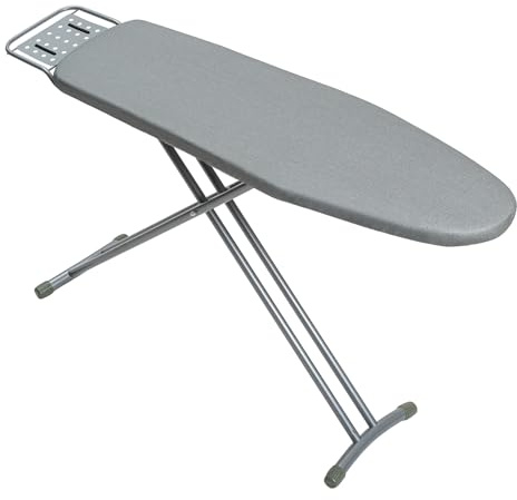 Ironing Board Full Size, BlissBoard 43x13 Sturdy Heavy Duty Iron Board with Iron Rest, Heat Resistant Cover with Ultra Thick Padding, Height Adjustable, Silver