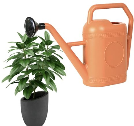 Regadera de ligera de 5 litros, con cabezal de aspersor desmontable negro, regadera de agua hidratante para exteriores e interiores para jardín, plantas, flores, parches de verduras, cestas