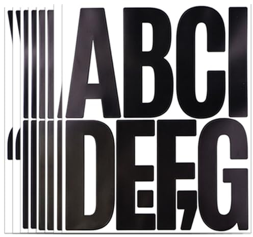 5 Zoll Schwarz Buchstaben Aufkleber,8 Blätter Selbstklebendes Vinyl Großes Alphabet Kit für Scrapbook, Mailbox, Zuhause,Draußen, DIY und Basteln, Klebebuchstaben