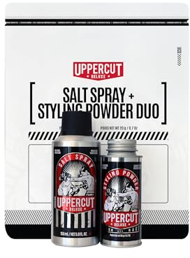 Uppercut Deluxe Salt Spray and Styling Powder Duo, Mens Hair Texturizer, Light Hold, 150ml x 1, Powder 20g x 1
