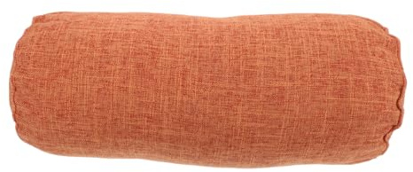 VANZACK Coussin Portable en Lin Coton Orange de Yoga Cylindrique Rond Support Cervical pour Relaxation et Voyage