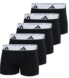 adidas Boxershorts för män, 5-pack trunk (5 delar), aktiv flex bomull, underkläder, Black_4AM019, L, Black_4am019, L