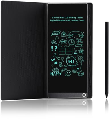 6,5 Zoll Digitaler Notizblock Tragbares Mini LCD Schreibtablett Elektronisches Notizbuch mit Schutzhülle Wiederverwendbares Zeichenbrett