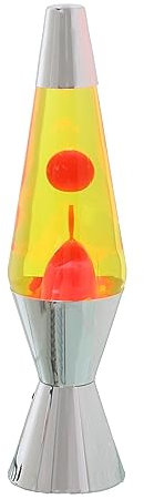 LÁMPARA LAVA METAL BRILLO LIQUIDO ROSA/AMARILLO +BOMBILLA RE_°9X37CM CABLE NEGRO:150CM