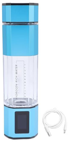 Botella de Agua de Hidrógeno de 250 Ml, Máquina Generadora de Botella de Agua de Hidrógeno de 5000 Ppb, 2 Modos, Jarra de Agua de Hidrógeno, Modo de Retrolavado Automático, (BLUE)