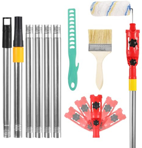 KWJEIULSOQ Multi-Angle Paint Roller Extension Pole 1.7M,Extendable PaintRoller, Universal Paintbrush Extender Tool for Most Rollers Brushes with 180° Rotating Head, Roller, Brush