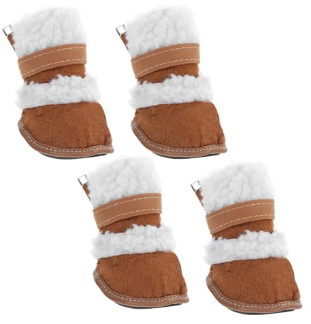 ROMISBABA Hundeschuhe 2 Paare Kurze Haustier Schneestiefel Mit Rutschfester Sohle FüR Kleine Hunde Outdoor Winterstiefel FüR Welpen SchüTzt Pfoten Vor Schnee Und Abrieb