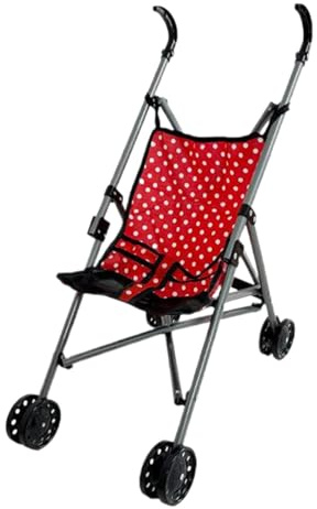 Grtheenumb Landau de poupée, Landau Pliable pour Poussette de poupée avec Ceinture sécurité en Forme T et poignée poussée Amovible et Lavable pour bébé pour Filles, Jeu Simulation
