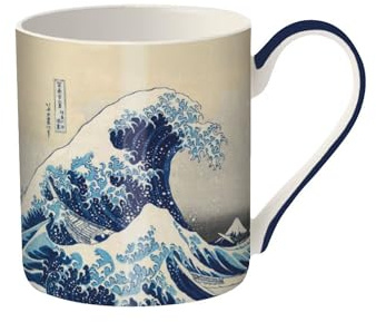 Museums & Galleries Fine Bone China Mug - The Great Wave by Katsushika Hokusai - British Museum Collection Art Mug - Premium Quality Gift for Home & Kitchen