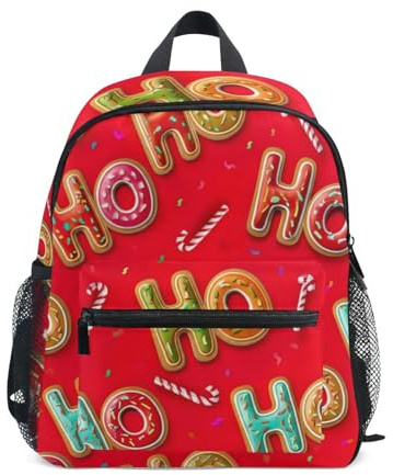 Backpack for Toddler Boys Girls, Christmas Gingerbread Cookies Small Travel Book Bag with Name Tag,, Christmas Gingerbread Cookies, 6-8 Years, Cute Backpacks