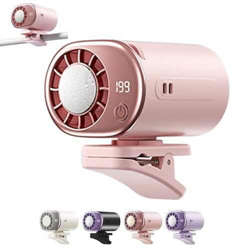 Nuovo condizionatore d'aria a clip per auto, con display a LED, mini sistema di raffreddamento per auto, rotazione a 360°, 199 velocità, condizionatore portatile per auto (rosa)