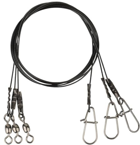 Savage Gear Black 7 Coated Steel Wire Tracks - Pike Zander Predator Fishing Bait
