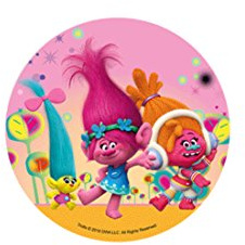Modeor 71051 Trolls - Disco decorativo per torte, colore: fucsia