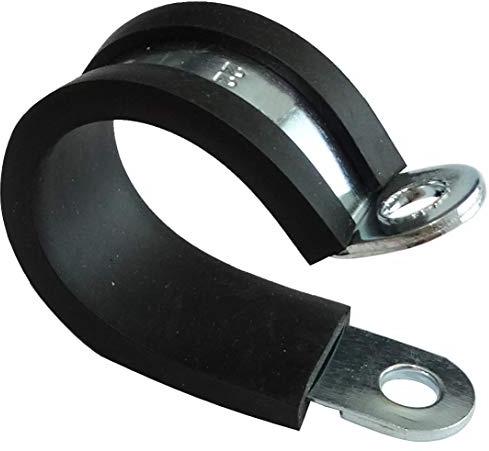 AERZETIX: Set di 5 Fascette in Acciaio Rivestite con Gomma per Tubi Cavo Filo Fissaggio a Vite (Ø22mm)