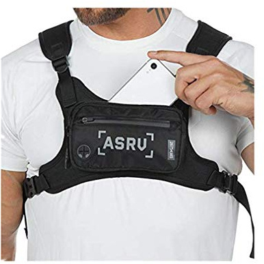 nulala Sac de poitrine pour homme - Sac banane Hip Hop - Sac tactique étanche à séchage rapide - Poches à la taille - Sac à bandoulière pour le sport, le camping, la randonnée, le fitness, les