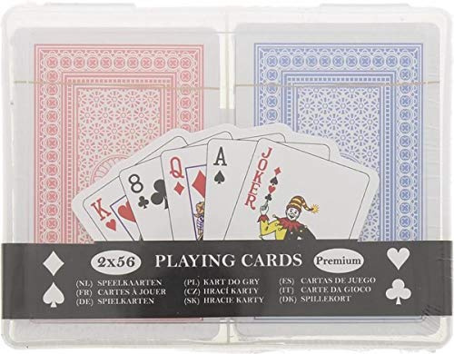 Lot de 2 Paquet de Cartes Rouge et Bleu - Jeux de Cartes - Playing Cards - Idéal pour Pocker et Jeux de société