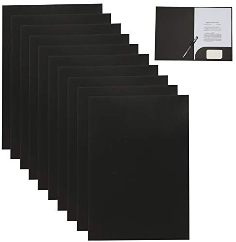 10er Dokumententasche aus 320g /m² Pappe/Kraftpapier in A4 Format, Dokumentenmappe, Aktentasche, Aktenordner, Ordnungsmappe Ideal fürs Büro Schule Uni 31 x 24 cm (10, Schwarz)