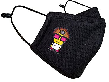Muc-Off Wiederverwendbarer Mundschutz Kinder Dr X Black – Maske mit Filter – Masken Mundschutz mit Verstellbaren Trägern mit Staubfilter in der Mittleren Schicht – Mundschutz Waschbar bis zu 20 Mal