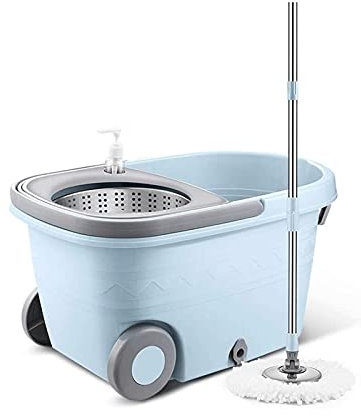 BKWJ Mopas giratorias para Limpieza de Piso, trapeadores y Cubos para la Limpieza del Piso, trapeador de Giro y Cubo con 2 Cabezales de trapeadores giratorios, 46x29x25cm / 18. 1X11.4X9.8 Pulgada