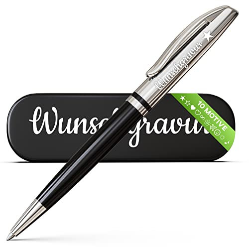Geschenkfreude Pelikan Jazz Kugelschreiber mit Gravur personalisiert - Vatertags Geschenke - einzigartige Stifte mit Namen - Kugelschreiber schwarz - personalisierte Geschenke für Männer und Frauen