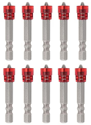 10 Stück Ph2 Kreuz Bit Satz Magnetischer Trockenbauschrauber Aufsatz, 48mm | Saipor 1/4 Zoll Sechskant-Schaft Trockenbau Bit Schraubendreher Bit Set