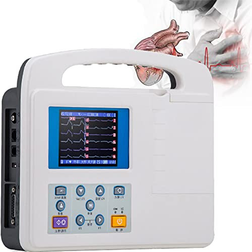ALSUP Portable ECG Monitor,Colour LCD Digital 12 Channel 3 Channel Device with Printing Paper for Medical Oral Care Vital Sign