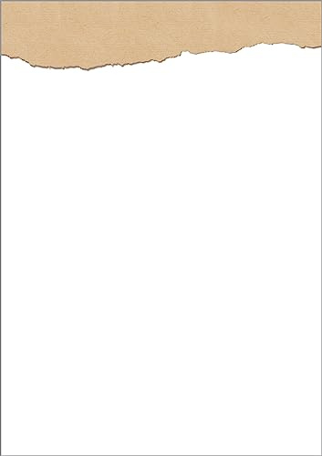 SIGEL Motivpapier Torn Kraft Paper DIN A4 90 g 100 Blatt | DP624, Weiß-beiges Design mit beidseitigem Motiv auf nachhaltigem Papier