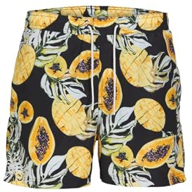 JACK & JONES JPSTFIJI JJSWIM AOP Originals LY, Noir, XL