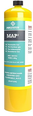 Pipestation Mapp Gas Canister | Map Plus Gas Bottle Cylinder for Propane Blow Torch Plumbing Soldering Gas Blowtorch | Map Gas Cartridge for Gas Torch Burner Jet | Blow Torch Gas