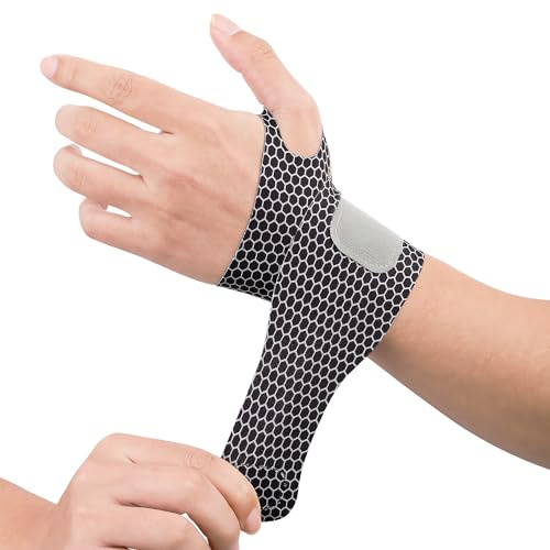 lasuroa Soporte de Muñeca Ultrafina, Ajustable Muñequeras Transpirable Muñequera Muñequera para Entrenamientos Levantamiento de Pesas Hombres Mujeres Se Adapta a Manos Derecha e Izquierda(Negro)