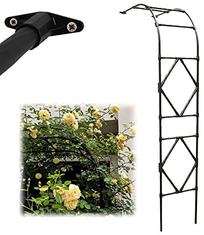 Arche de jardin Mariage Arche Support de Plante en Treillis pour Arche de Jardin en métal de 2,4 m, Support de Fleur de Rose Demi-côté, Arche de Rose revêtue de Plastique de Tuyau en Acier PE, décora