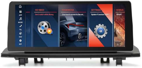 Erisin Qualcomm 10.25 8-Cœurs 4GO+64GO Android 14 GPS Stéréo Autoradio pour BMW X1 F48 NBT Système Soutien IPS iDrive Bluetooth 5.1 Dab+ sans Fil CarPlay Android Auto DSP WiFi 4G OEM Canbus USB FM