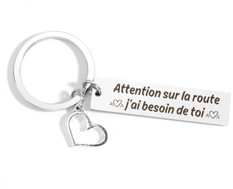 Cadeau Saint Valentin Cadeau Couple Porte Clef Cadeaux Pour Son Copain Cadeaux Copine Cadeau Anniversaire Mariage Cadeau Anniversaire Couple Cadeau Pour Lui Attention Sur La Route Porte-Clés Voiture