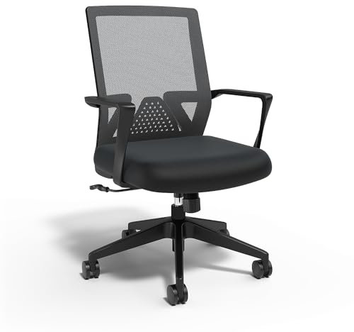 STAPLES Cartwright Ergonomic Office Desk Chair, Adjustable with Breathable Mesh & Lumbar Support, Perfect for Home & Office, Black