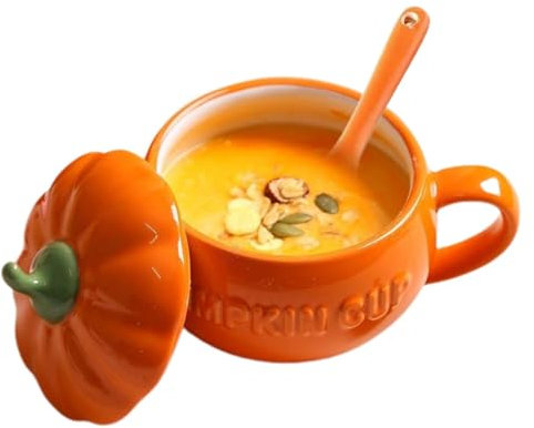 Kürbisbecher - Kürbis-Keramiktasse, Kaffeetasse mit Halloween-Motiv